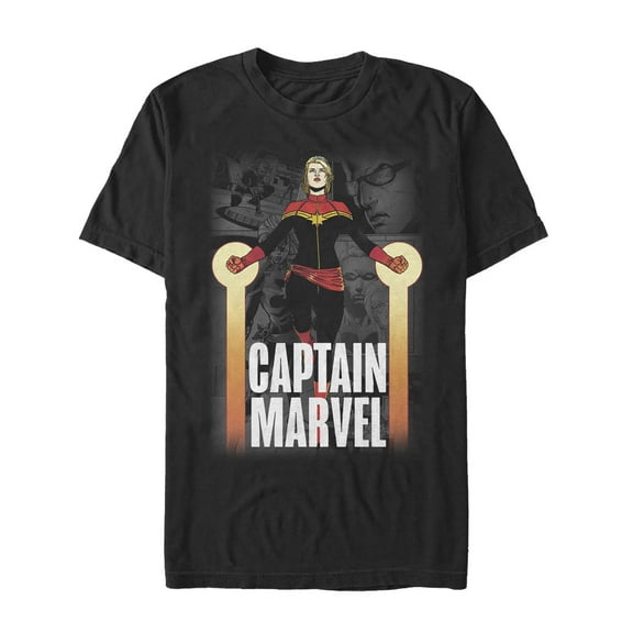 Men's Marvel Captain Marvel In Flight  Graphic Tee Black 3X Large