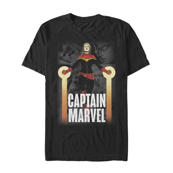 Men's Marvel Captain Marvel In Flight Graphic Tee Black X Large