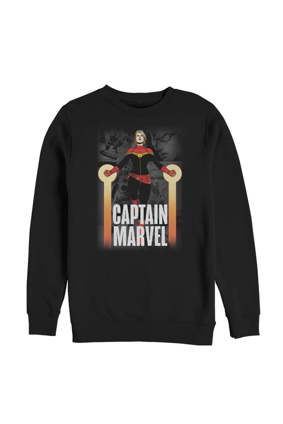 Men's Marvel Captain Marvel In Flight Sweatshirt Black Medium