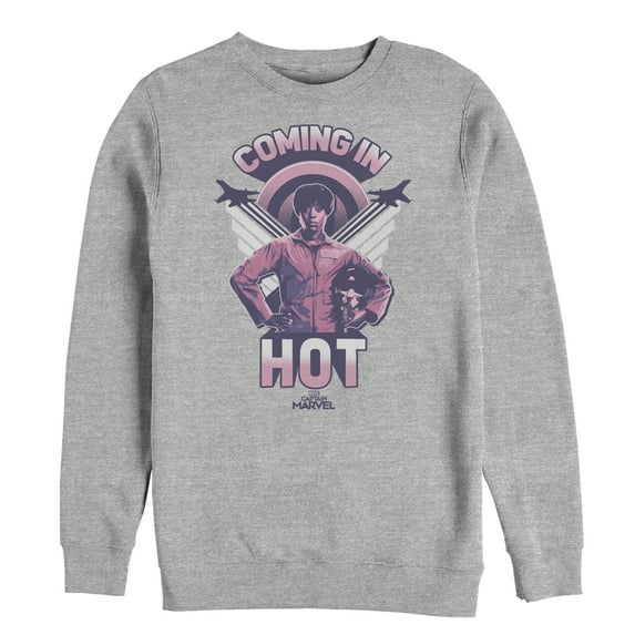 Men's Marvel Captain Marvel Maria Wings Sweatshirt Athletic Heather Small