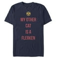 thumbnail image 1 of Men's Marvel Captain Marvel My Other Cat is a Flerken Graphic Tee Navy Blue Medium, 1 of 4