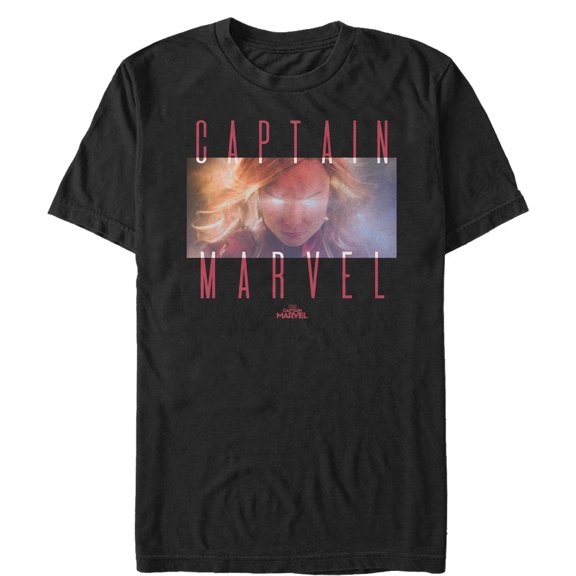 Men's Marvel Captain Marvel Power Stare Graphic Tee Black Medium