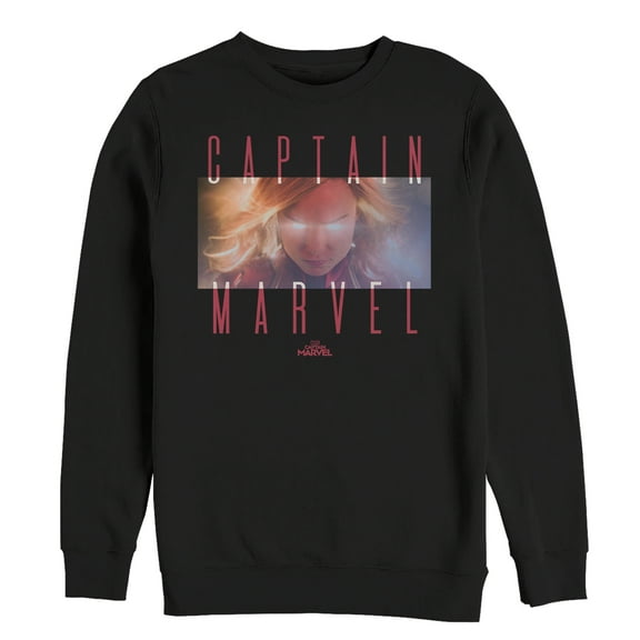 Men's Marvel Captain Marvel Power Stare  Sweatshirt Black Small