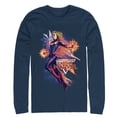 thumbnail image 1 of Men's Marvel Captain Marvel Retro Video Game Star  Long Sleeve Shirt Navy Blue Medium, 1 of 3