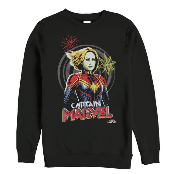 Men's Marvel Captain Marvel Sketch Profile Sweatshirt Black 2X Large