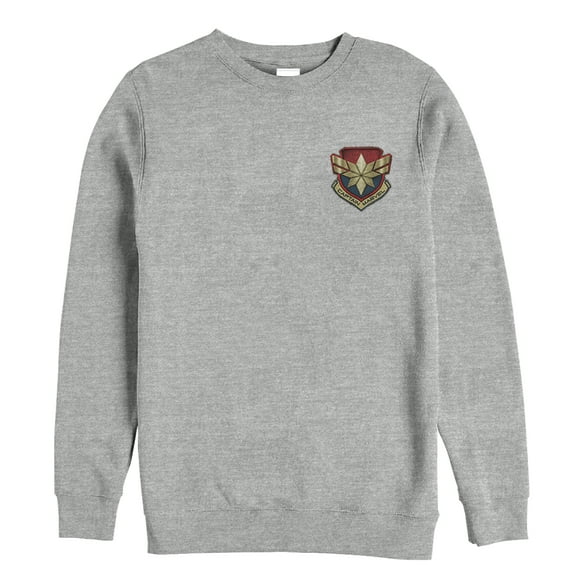 Men's Marvel Captain Marvel Star Symbol Woven Print Sweatshirt Athletic Heather 3X Large