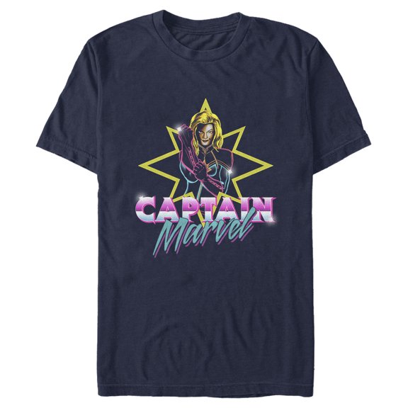 Men's Marvel Captain Marvel Star is Born Graphic Tee Navy Blue 3X Large