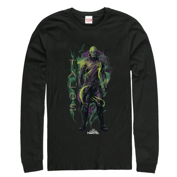 Men's Marvel Captain Marvel Talos Smoke  Long Sleeve Shirt Black X Large
