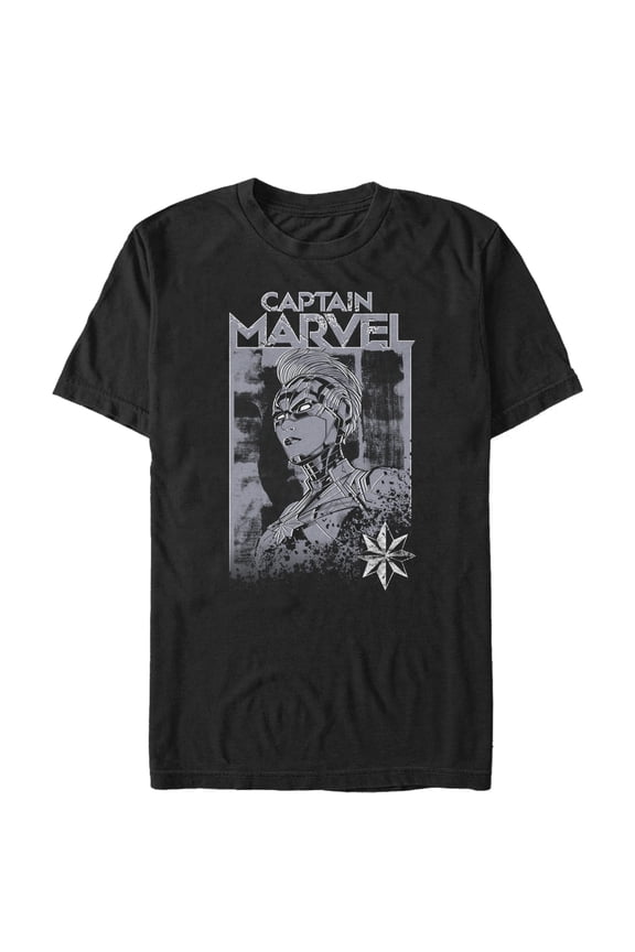 Men's Marvel Captain Marvel Vintage Hero Graphic Tee Black Small