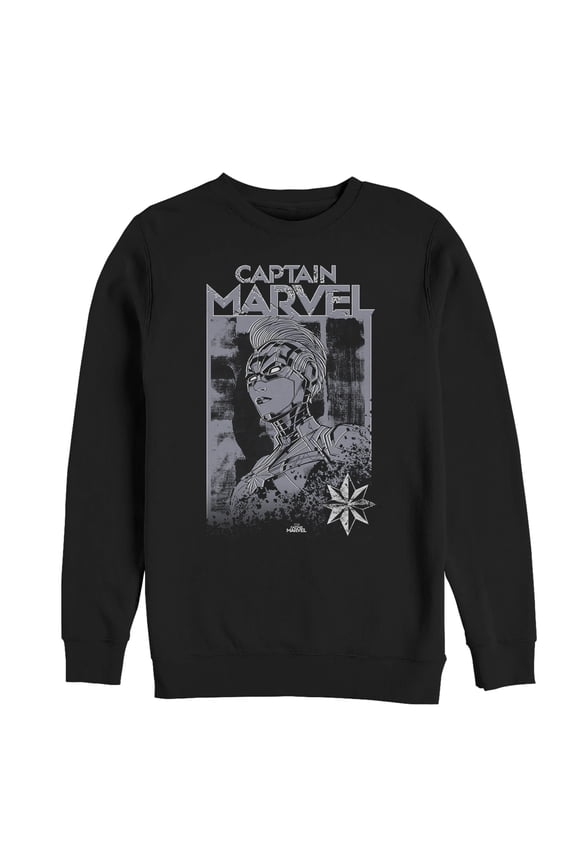 Men's Marvel Captain Marvel Vintage Hero Sweatshirt Black Large