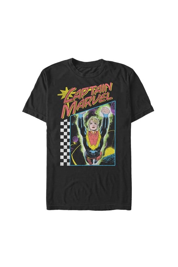 Men's Marvel Captain Retro Racer Graphic Tee Black Small