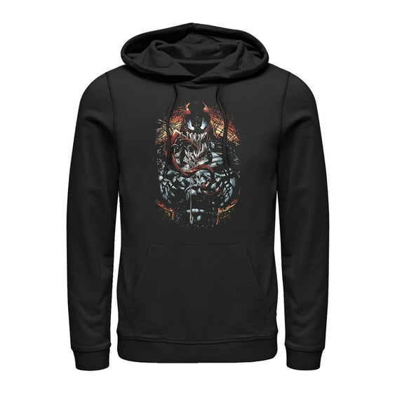 Men's Marvel Carnage Fear Pull Over Hoodie Black Large