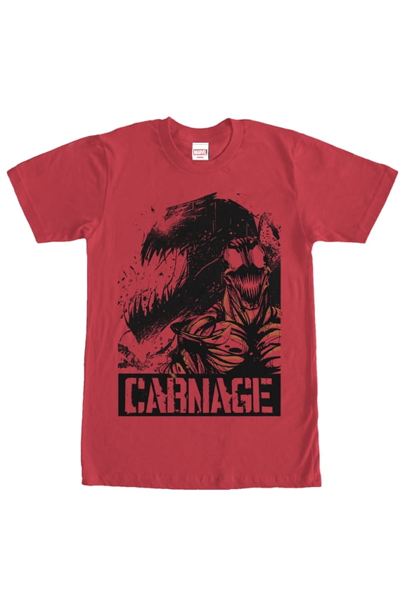 Men's Marvel Carnage Shadow  Graphic Tee Red Large