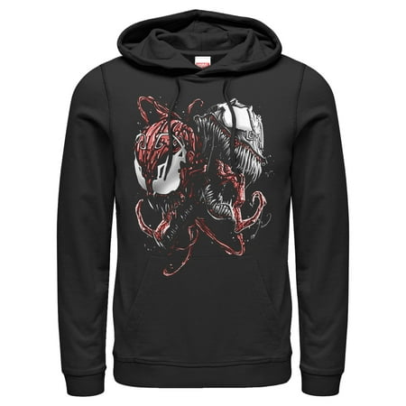 Men's Marvel Carnage and Venom Pull Over Hoodie Black 2X Large