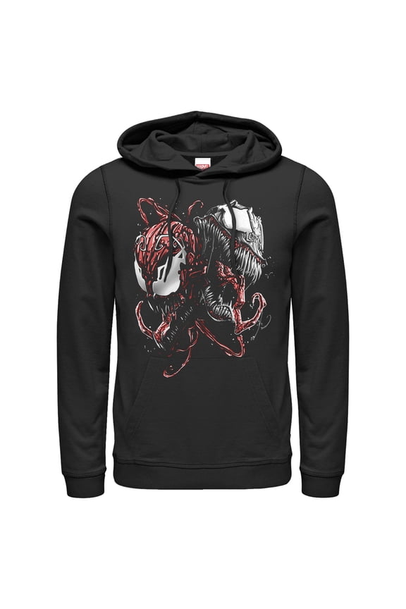 Men's Marvel Carnage and Venom  Pull Over Hoodie Black 2X Large