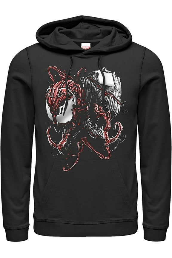 Men's Marvel Carnage and Venom Pull Over Hoodie Black X Large