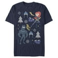 thumbnail image 1 of Men's Marvel Christmas Black Widow & Panther Graphic Tee Navy Blue Small, 1 of 4