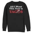 thumbnail image 1 of Men's Marvel Christmas Deadpool All I Want is Tacos  Sweatshirt Black Small, 1 of 3