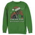 thumbnail image 1 of Men's Marvel Christmas Deadpool Naughty List  Sweatshirt Kelly Green Medium, 1 of 3