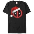thumbnail image 1 of Men's Marvel Christmas Deadpool Santa Hat  Graphic Tee Black 2X Large, 1 of 4