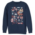 thumbnail image 1 of Men's Marvel Christmas Festive Hero Icons Sweatshirt Navy Blue 2X Large, 1 of 3