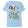 thumbnail image 1 of Men's Marvel Christmas Iron Man & Hulk Cheer Graphic Tee Light Blue Medium, 1 of 3