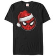 thumbnail image 1 of Men's Marvel Christmas Spider-Man Santa Hat Graphic Tee Black Medium, 1 of 5