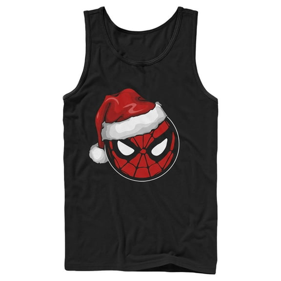 Men's Marvel Christmas Spider-Man Santa Hat  Tank Top Black 2X Large
