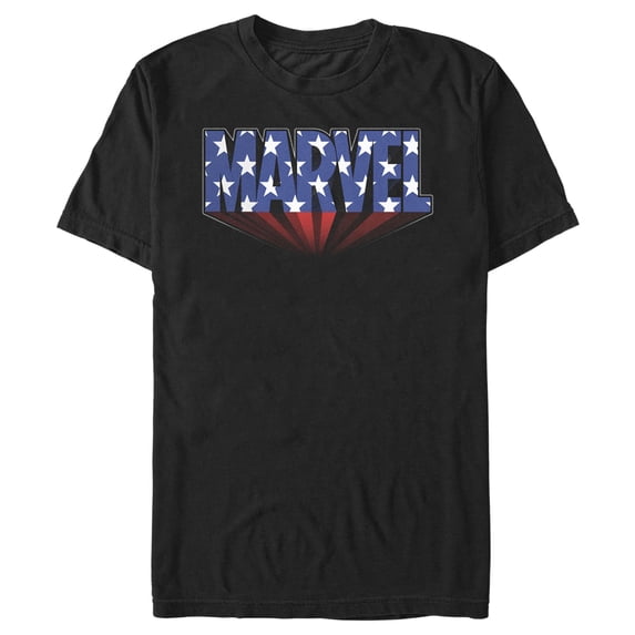 Men's Marvel Classic American Star Logo Graphic Tee Black 2X Large