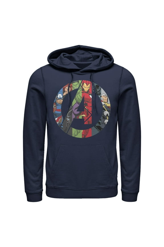 Men's Marvel Classic Avengers Heroes Logo Pull Over Hoodie