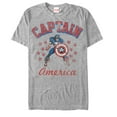 thumbnail image 1 of Men's Marvel Classic Captain America Stars  Graphic Tee Athletic Heather Small, 1 of 4