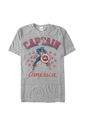 Men's Marvel Classic Captain America Stars Graphic Tee Athletic Heather X Large
