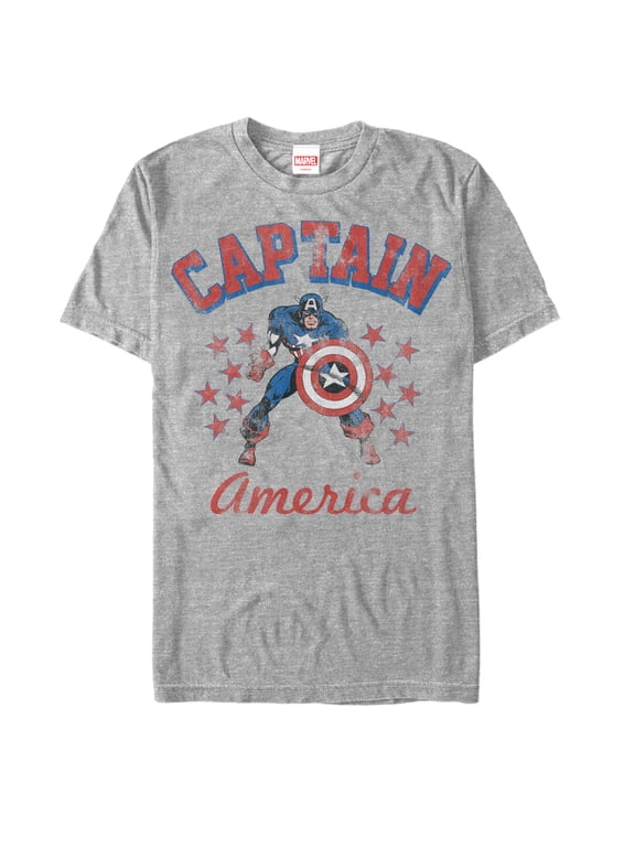 Men's Marvel Classic Captain America Stars Graphic Tee Athletic Heather X Large