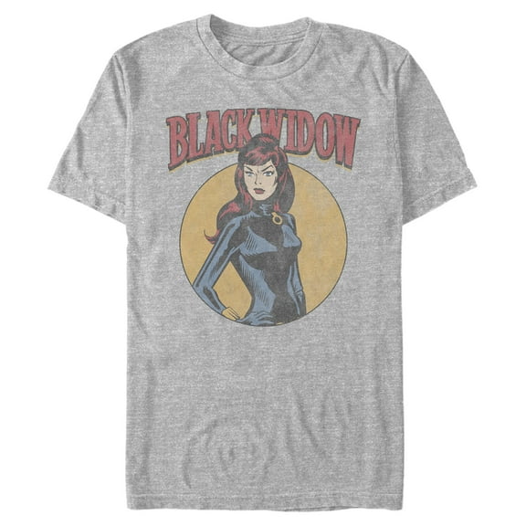 Men's Marvel Classic Comic Distressed Black Widow  Graphic T-Shirt