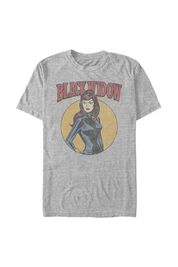 Men's Marvel Classic Comic Distressed Black Widow Graphic T-Shirt