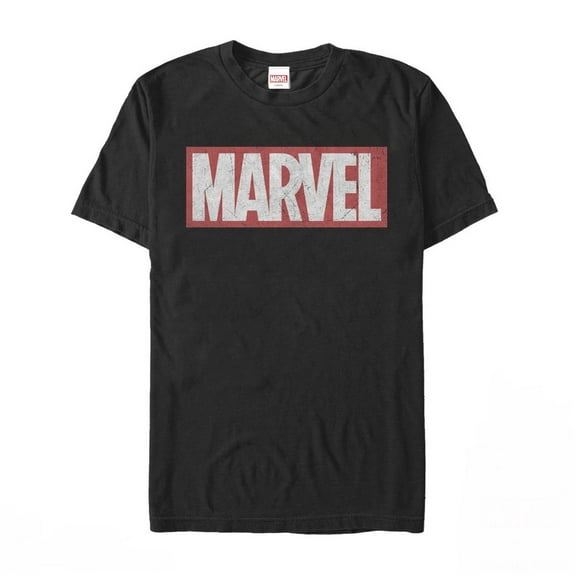 Men's Marvel Classic Distressed Logo  Graphic Tee Black Small