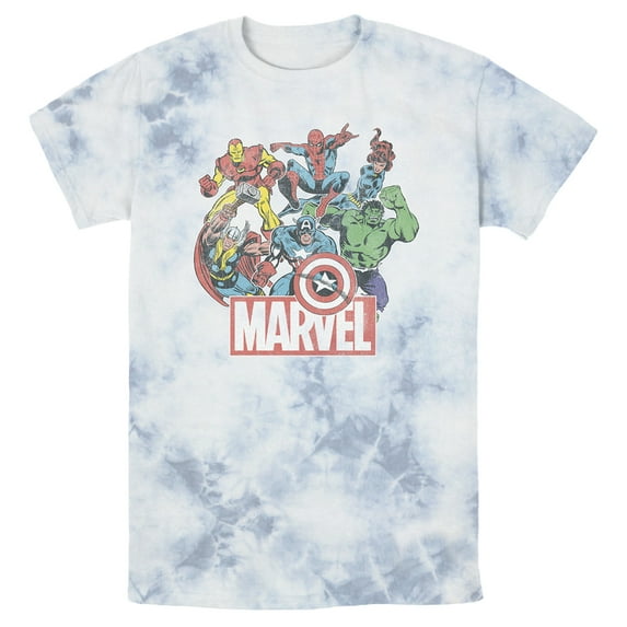 Men's Marvel Classic Hero Collage Graphic Tee Tie Dye Medium