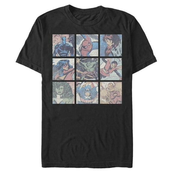 Men's Marvel Classic Heroes Squares Graphic T-Shirt