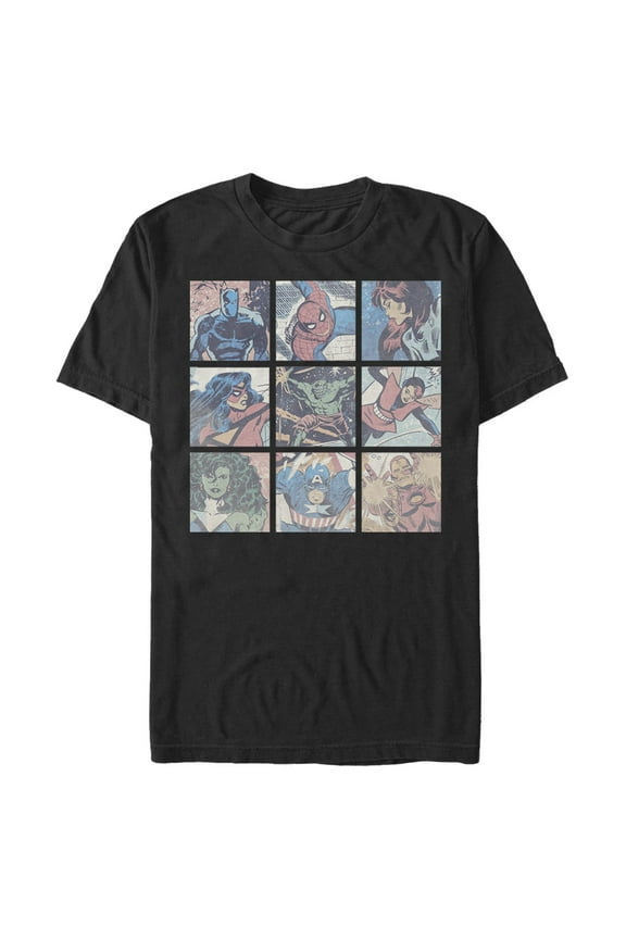 Men's Marvel Classic Heroes Squares Graphic T-Shirt