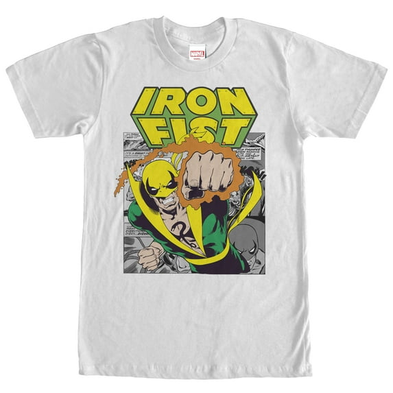 Men's Marvel Classic Iron Fist Punch Graphic Tee White 2X Large