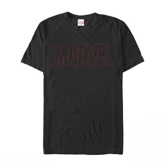 Men's Marvel Classic Outline Logo Graphic Tee Black 4X Large