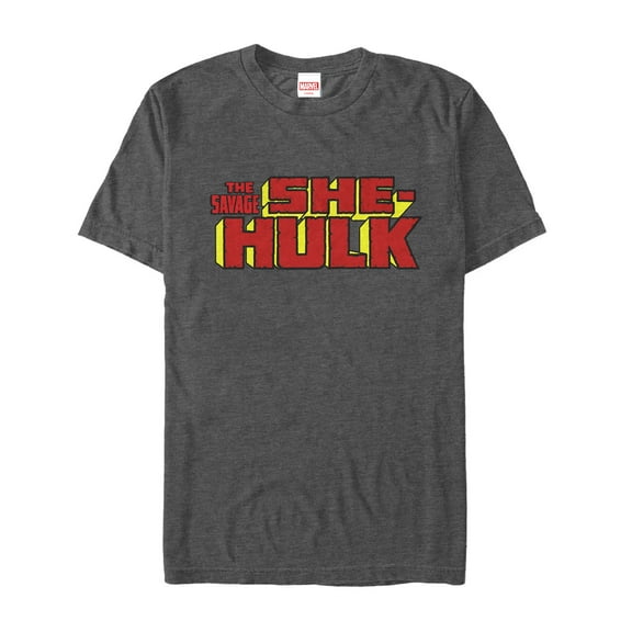 Men's Marvel Classic Savage She-Hulk Title Graphic Tee Charcoal Heather Medium