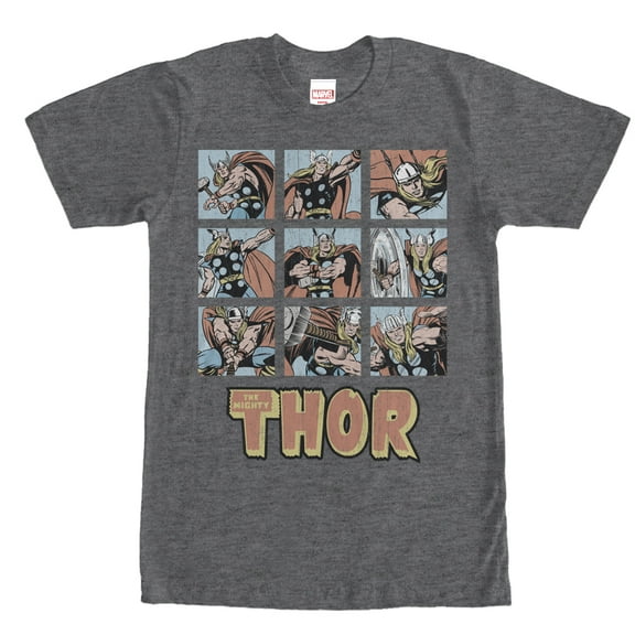 Men's Marvel Classic Thor Battle Scenes Graphic Tee Charcoal Heather 3X Large