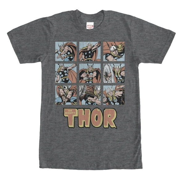 Men's Marvel Classic Thor Battle Scenes Graphic Tee Charcoal Heather Medium