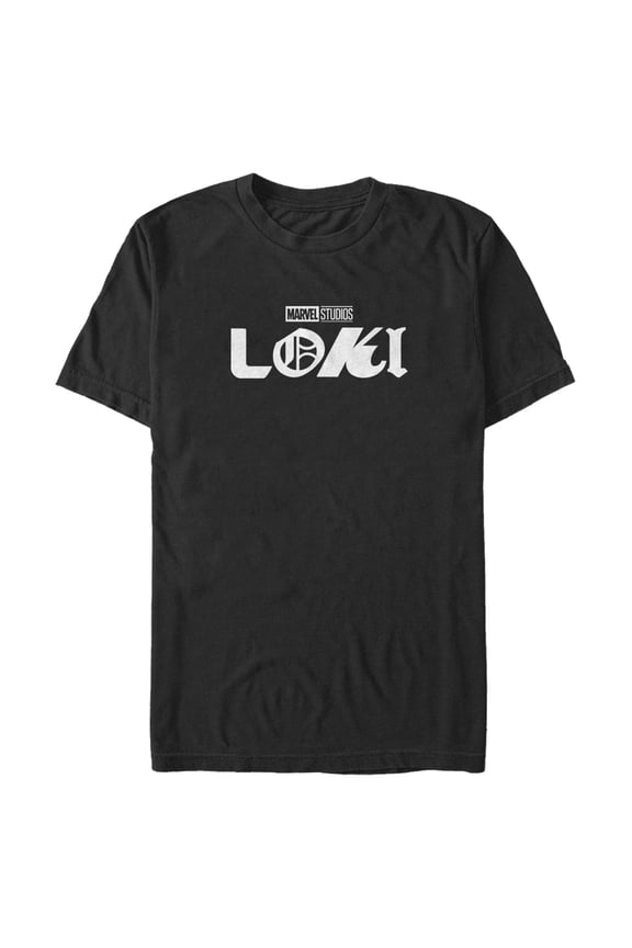 Men's Marvel Color Block Loki Logo  Graphic Tee Black Large