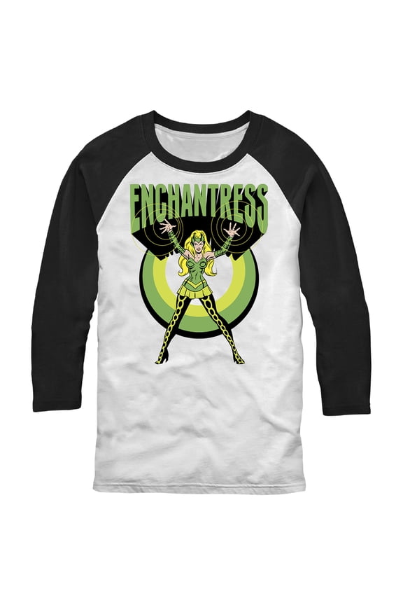 Men's Marvel Comic Book Amora the Enchantress Baseball Graphic Tee White/Black X Large