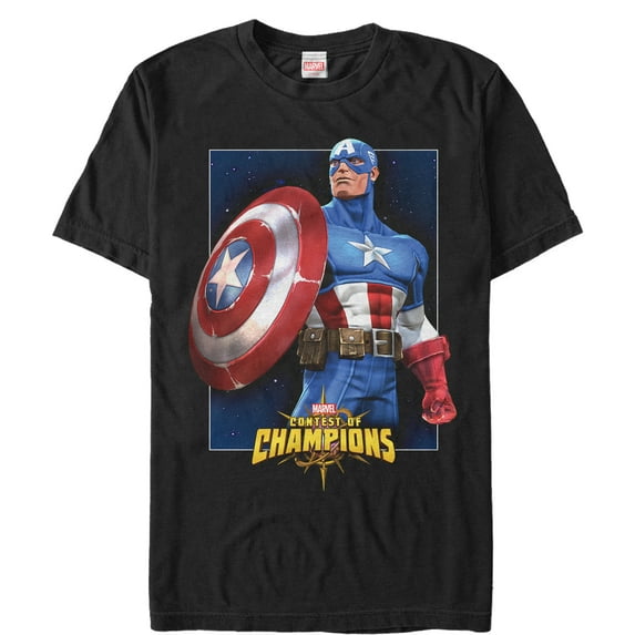 Men's Marvel Contest of Champions Captain America Graphic Tee Black 2X Large