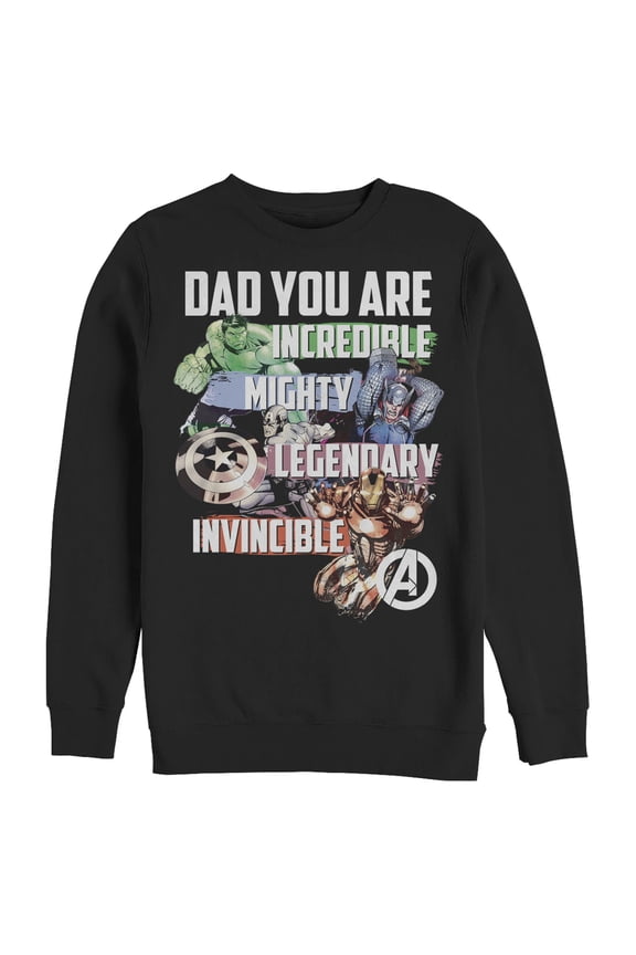 Men's Marvel Dad You Are a Hero  Sweatshirt Black X Large