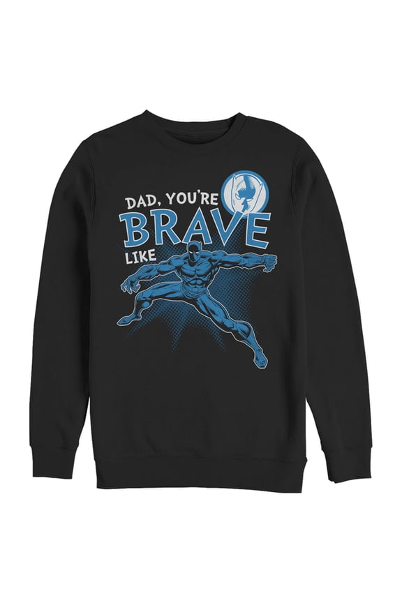 Men's Marvel Dad You're Brave Like Black Panther Sweatshirt Black Large