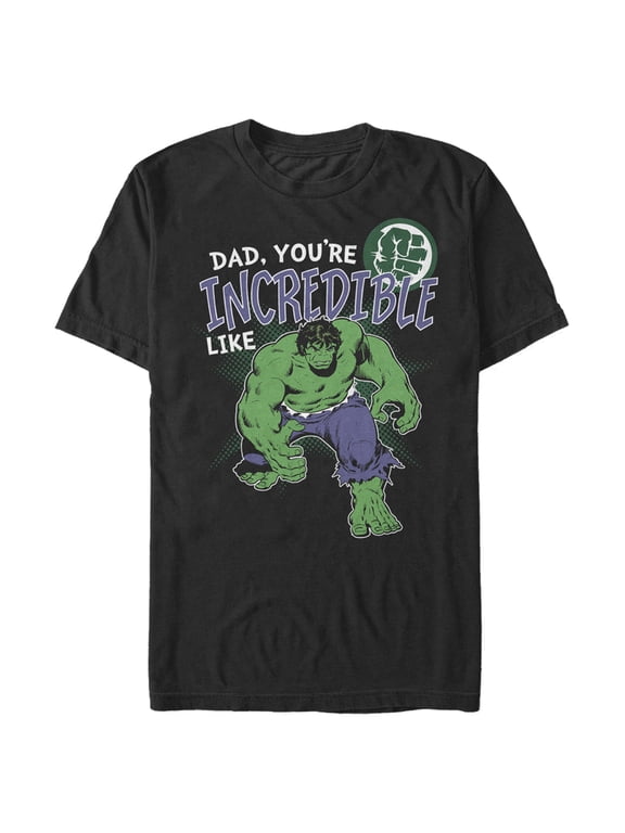 Men's Marvel Dad You're Incredible Like the Hulk Graphic Tee Black 2X Large